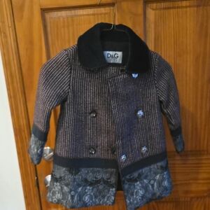 D&G Kids Elegant Black and Gray Pea Coat